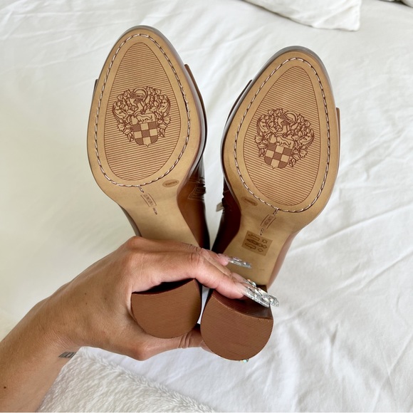 VINCE CAMUTO open toe booties | chunky heels | size 5.5 - Picture 6 of 6